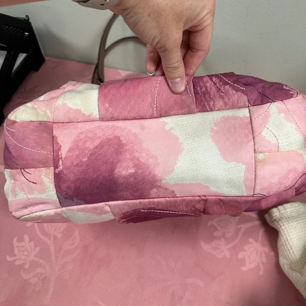 Coach Madison Watercolor Floral Pink Canvas Hobo Shoulder Bag 17014